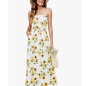 Floral Strapless Maxi Dress